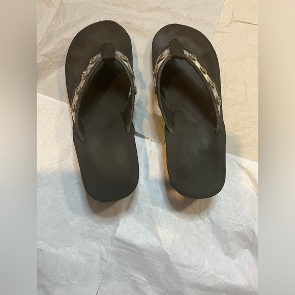 Unbranded Camo Print Crystal Studs VelcroStrap PlatformChunky Y2K Flip Flops Sz9 - Picture 4 of 10